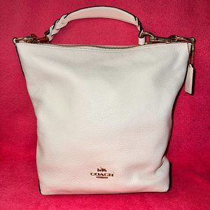 WHITE COACH ABBY DUFFLE LEATHER SHOULDER BAG